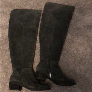 Vince Camuto gray suede knee high boots